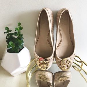 Tory Burch Reva Ballet Flat - Pink Snakeskin